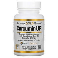 Комплекс для підтримки суглобів hereb Омега-3 і куркумін California Gold Nutrition Curcumin UP, 30 капсул