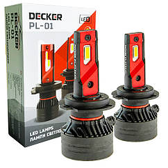 Лампа світлодіодна для фар DECKER LED PL-01 H7 5000K 10000LM 2 шт комплект