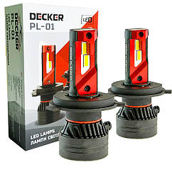 Лампа світлодіодна для фар DECKER LED PL-01 H4 5000K 10000LM 2 шт комплект