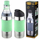 Термокухоль-пляшка 2в1 з неіржавкої сталі 380 мл Edenberg EB-634 Термос-пляшка для чаю та кави Термо чашка, фото 7