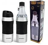 Термокухоль-пляшка 2в1 з неіржавкої сталі 380 мл Edenberg EB-634 Термос-пляшка для чаю та кави Термо чашка, фото 4