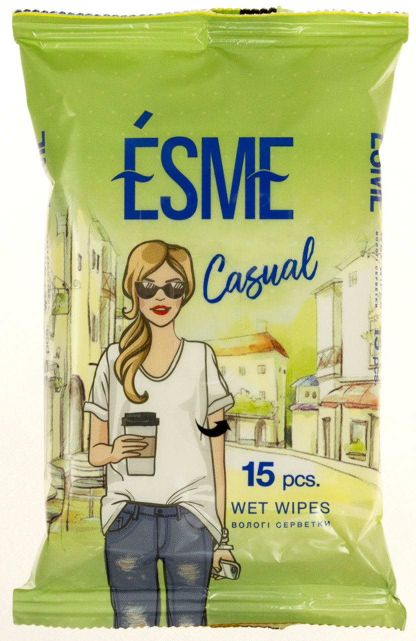 Серветки вологі "Esme" (15шт) Casual №8510(120)