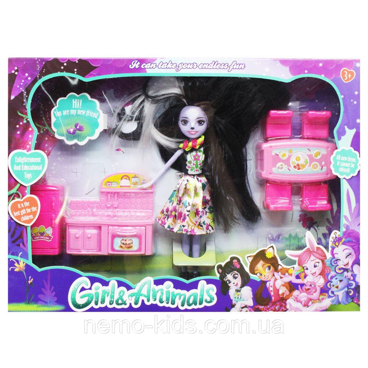 Лялька "Enchantimals: Sage Skunk&Caper" з кухнею, Лялька скунс., фото 1