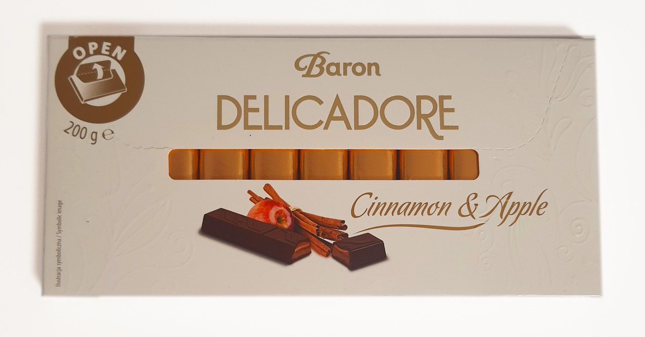 Шоколад Baron "Delicadore" з корицею та яблуком Польща 200 грамів