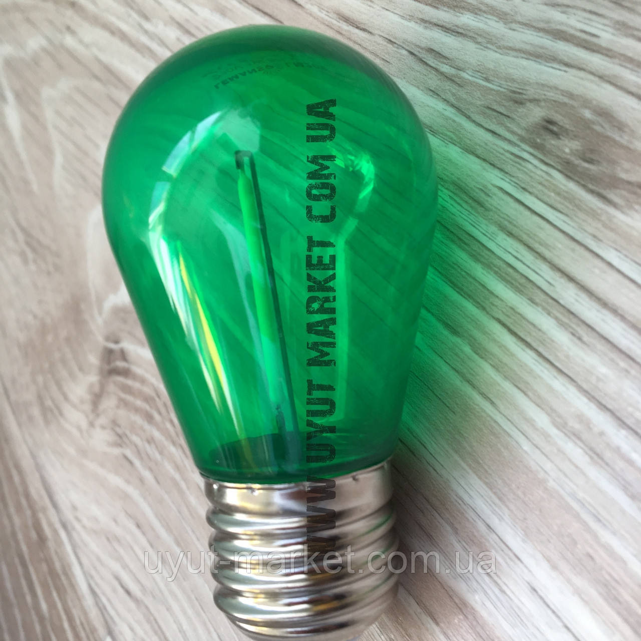Світлодіодна лампочка зелена, 1 Вт S14 Е27 Filament для вуличних гірлянд, фото 1