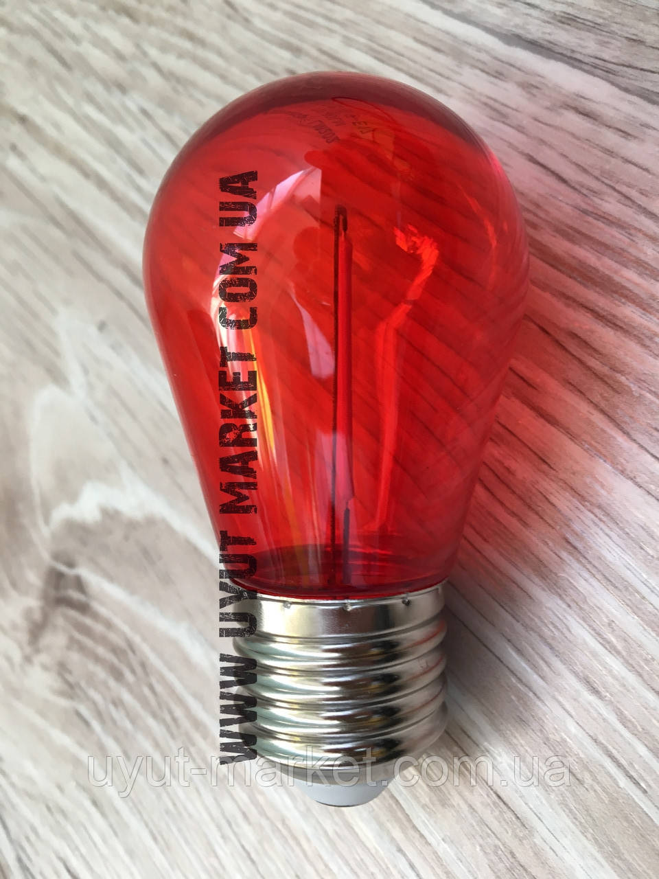Світлодіодна лампочка червона, 1 Вт S14 Е27 для вуличних гірлянд