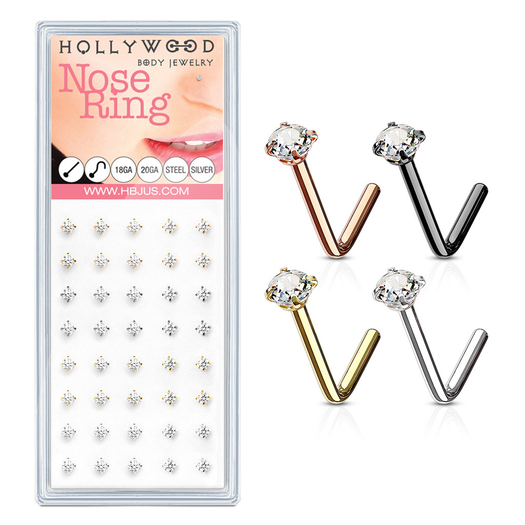 Пірсинг в ніс «Круглий» Spikes NOL-04-20 - колір чорний, фото 1