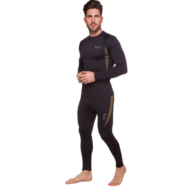 Чоловіча утеплена термобілизна 5.11 чорна, для полювання, риболовлі, туризму