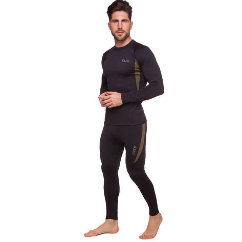 Чоловіча утеплена термобілизна 5.11 чорна, для полювання, риболовлі, туризму, фото 1