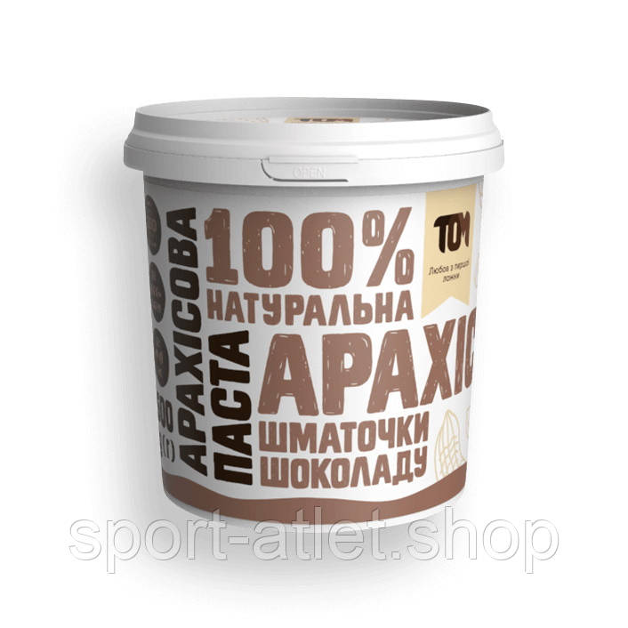 Замінник харчування TOM Арахісова паста з шматочками чорного шоколаду, 500 грам