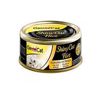 Влажный корм для кошек GimCat Shiny Cat Filet 70 г, с курицой и манго