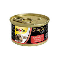 Влажный корм для кошек GimCat Shiny Cat in Jelly 70 г, с тунцом и лососем