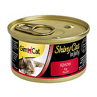 Влажный корм для кошек GimCat Shiny Cat in Jelly 70 г, с курицей