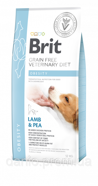 Brit (Чехія) Сухий корм Brit VetDiets Obesity 12 kg (для дорослих собак при надмірній вазі)