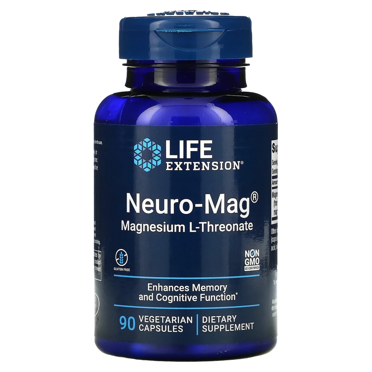Life Extension, Neuro-Mag, магній L-треонат, 90 вегетаріанських капсул