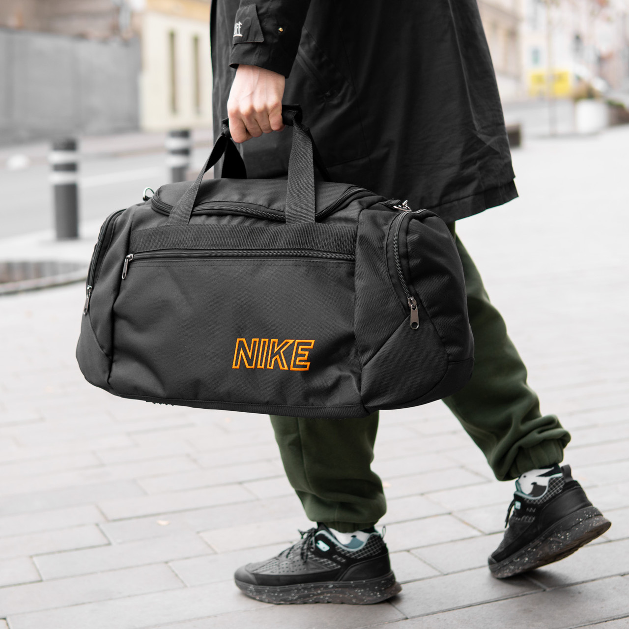 Спортивна чоловіча сумка NIKE ORANGE для тренувань і зали