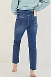 Зручні джинси mom's для вагітних сині з високим трикотажним бандажиком на животик, 4088495-СН, фото 7