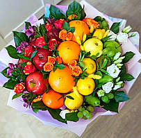 Їстівний букет фруктовий із квітами — ДОСТАВКА ТІЛЬКИ СЛАВ'ЯНСК