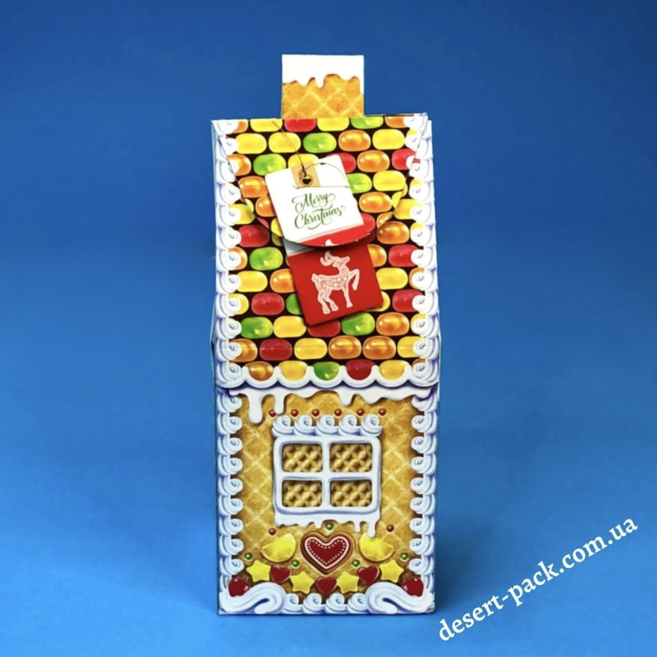 Новорічні коробки для 300г цукерок 200х90х70 мм СУНДУЧОК 2