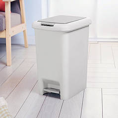 Відро для сміття з кришкою та педаллю  430х339х252 мм сіре