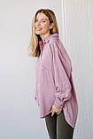 Блуза сорочка для вагітних і годуючих бавовняна вільного крою пудрова, 3101755-П, фото 5