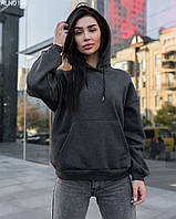 Женская толстовка утепленная Staff basic graphite oversize fleece графит ALN0108