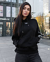 Женская толстовка утепленная Staff snake logo oversize fleece чёрный AFB0129