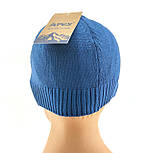 Шапка чоловіча Apex 56-61 розмір в'язана тонкі чоловічий головний убір синій (IШБ110), фото 2