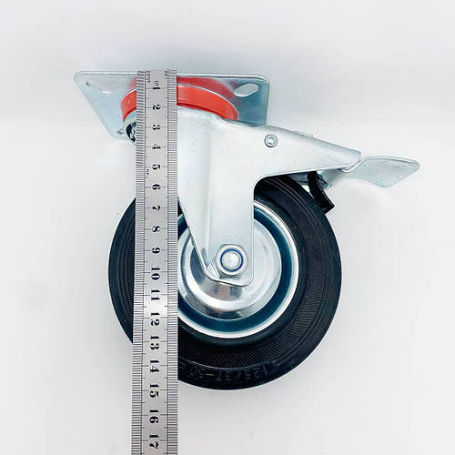 Ролик мебельный SIGMA колесо D125, прорезиненный на металлической ...