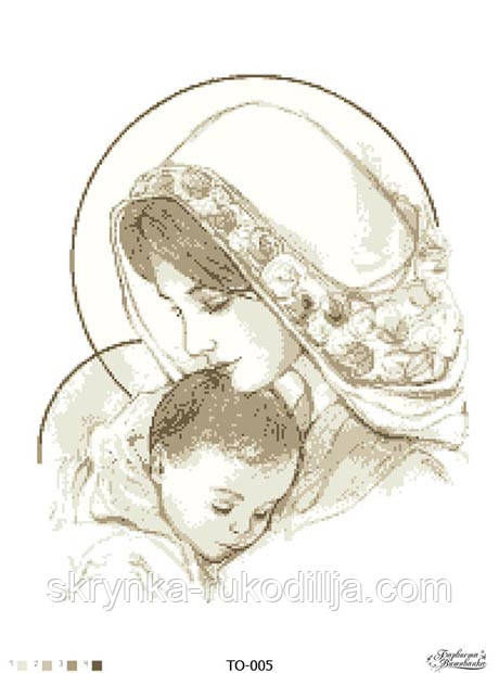 Схема Марія з дитям ТО-005 на тканині для вишивання (Барвиста Вишиванка)