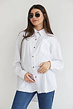 Біла бавовняна сорочка блуза для вагітних і годуючих вільного крою, 3101755-Б, фото 4
