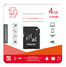 Карта пам " яті microSDHC 4GB class 10 T&G (з адаптером)