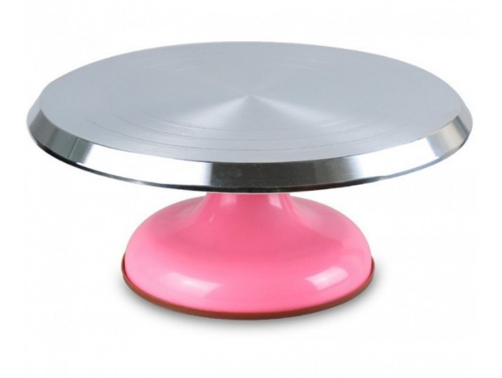 Стійка для торта обертова металева Рожева