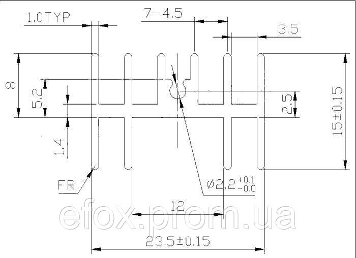 Радиатор алюминиевый 25*23*15MM TO-220 aluminum heat sink - фото 3 - id-p1514504212