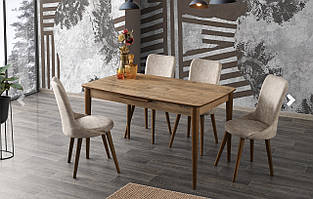 Комплект обідній меблів "Masa Ve Sandalye 12" (стіл 130*75 см + 4 стільця овал м'які) Mobilgen, Туреччина