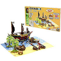 Набор для анимационного творчества стикбот StikBot Остров сокровищ пиратский корабль PIRATE Movie set 2110