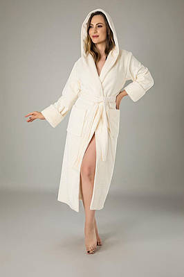Турецький Махровий Халат Жіночий Nusa 8655 Кремовий