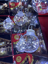 Гірлянда-штора 200 LED холодний білий 10 кульок по 8 см, ширина 3 м х 1,2 м 220 В із заглушкою PREMIUM