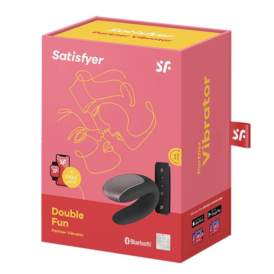 Вібратор для пар із смарт керуванням та пультом ДК Double Fun Satisfyer Black