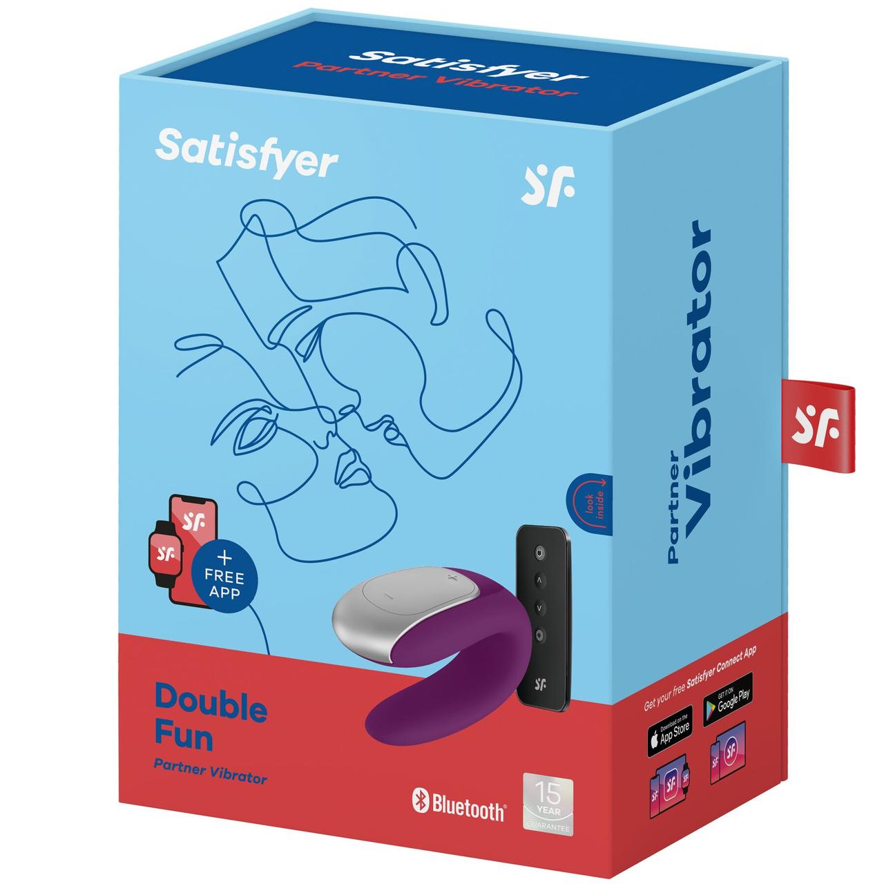 Вібратор для пар із смарт керуванням та пультом ДК Double Fun Satisfyer Purple