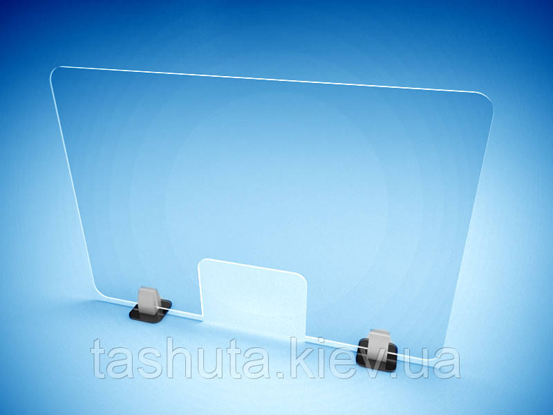 Захисний екран для торгівлі з віконцем1000х680 мм