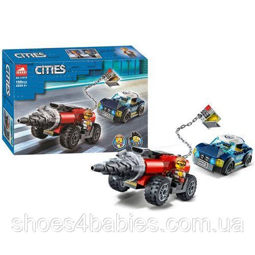 Конструктор "CITIES: Поліцейська гонитва за бурильником", 178 дет.