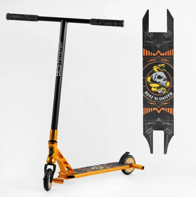 Трюковий самокат Best Scooter 23015, HIC-система, колеса 110мм, 2 пеги, ширина керма 60 см