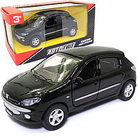 Машинка металлическая Peugeot 307 «Автосвіт» Пежо черный свет звук 12*5*5 см (AS-2119)