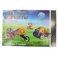 Магнітний конструктор Play Smart «Кольорові магніти» 32 деталей (2475), фото 6