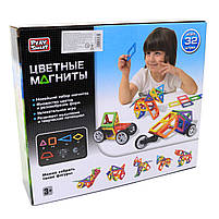 Магнітний конструктор Play Smart «Кольорові магніти» 32 деталей (2475), фото 8