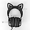 Ігрові навушники з котячими вушками Onikuma X11 з мікрофоном та підсвіткою геймерські навушники, фото 2