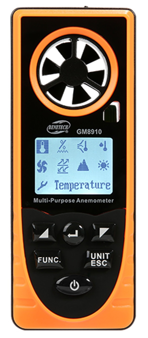 Benetech GM8910 багатофункціональний анемометр, альтиметр, гігрометр, барометр, люксметр