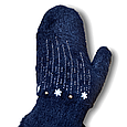 Рукавиці рукавички жіночі ангора на хутрі подвійні сині, фото 2