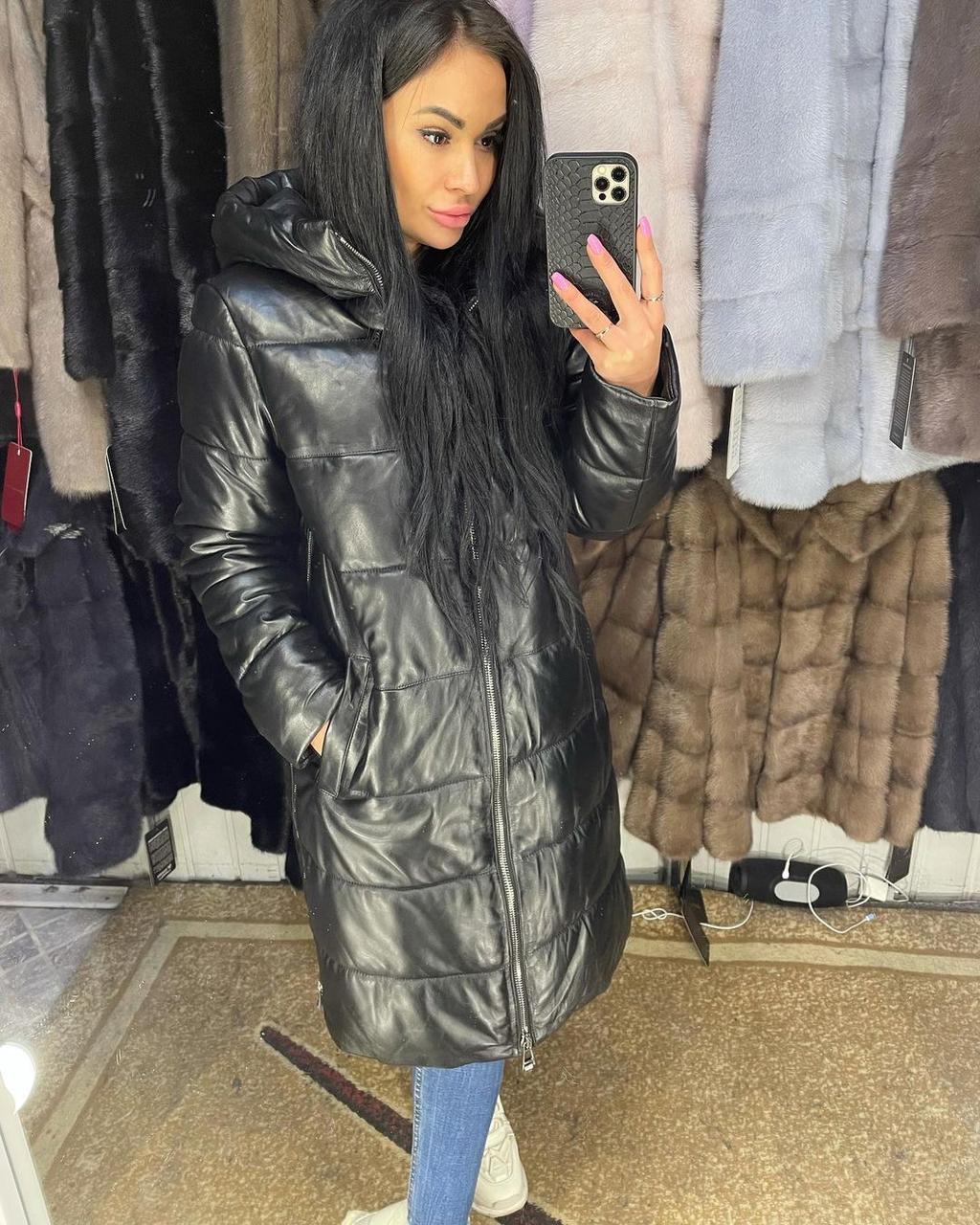 Женский кожаный пуховик. Женская кожаная куртка (ID#1514668282), цена ...